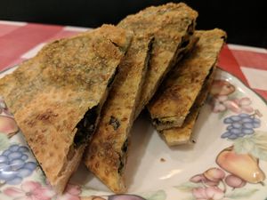 Spinach pancakes at Yuan Fu in Rockville