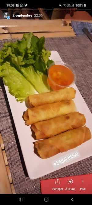 Vegan nem at Sabai Sabai in Argeles-sur-mer