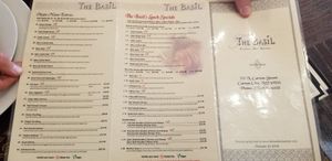 Veg menu options Marked, back at The Basil in Carson City