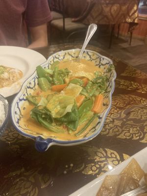 Panang Curry, also super fresh and tasty; loved all the veg in this one  at The Basil in Carson City