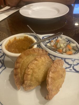 Curry puffs appetizer; super tasty!   at The Basil in Carson City