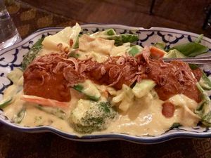 Pra-rang (or something like that?) Yelliw curry with almond butter sauce. Good! at The Basil in Carson City