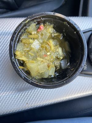 Green spicy chille  at Earthtone Natural Kitchen & Market in Glendora