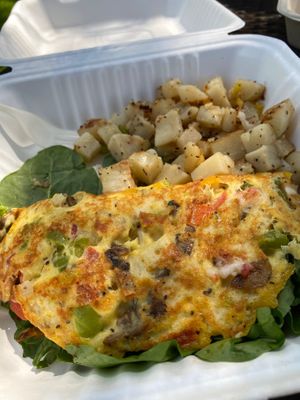 Vegan tofu omelette  at Earthtone Natural Kitchen & Market in Glendora