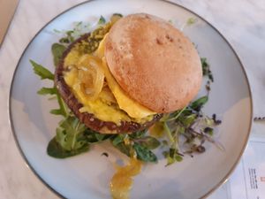 Vegan Mushroom Burger at Wise Monkey Cafe in Berowra