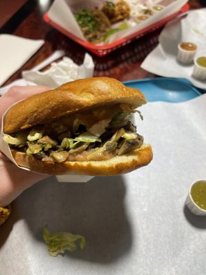 Torta with mushrooms and sour cream 🤤   at SoyMexican in Las Vegas