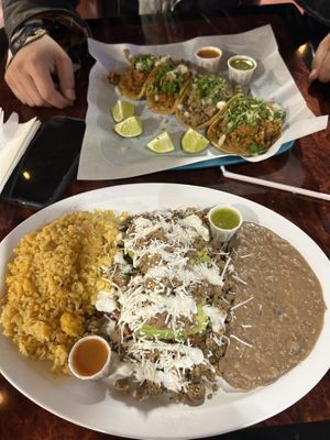 Really good and not expensive vegan food! I got the stuffed avocado and my husband got 4 tacos  at SoyMexican in Las Vegas