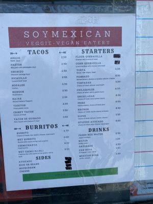 Menu  at SoyMexican in Las Vegas
