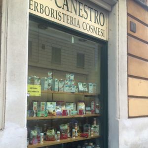 selection of cosmetics  at Canestro Prodotti Biologici - Luca della Robbia in Rome