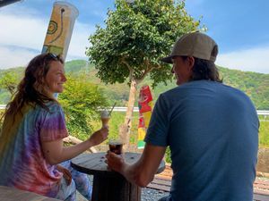 Enjoying a delicious ice cream and iced coffee  at Suggoi Sports Cafe in Kochi