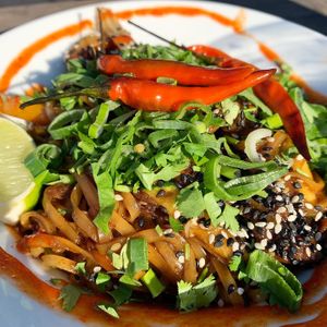 Vegan Mie Goreng. at Cafe Bar Valimo in Helsinki