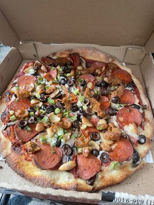 Vegan Big Sur with olives   at Pizza My Heart in Monterey