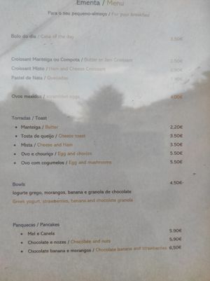 Menu at Nazari in Budens