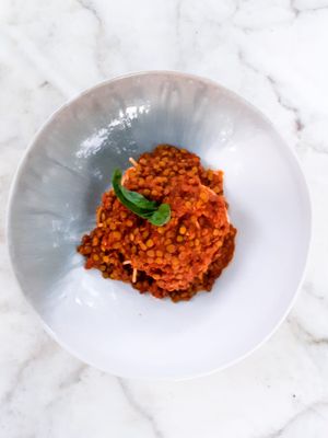 Lentill bolognese at Nazari in Budens