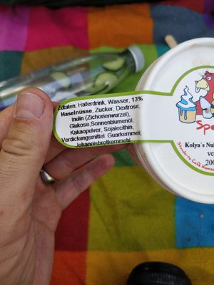 What is the ice cream made of at Café Komisch in Dresden