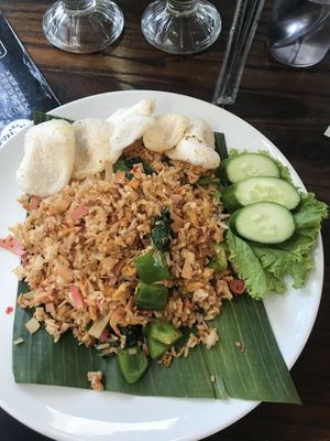 Nasi goreng kecombrang (ask for no egg)  at Media Veggie Pluit in Jakarta