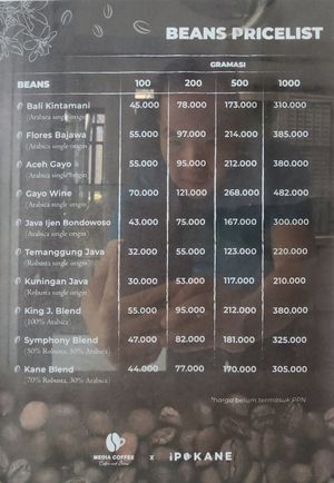 Coffee shop at Media Veggie Pluit in Jakarta