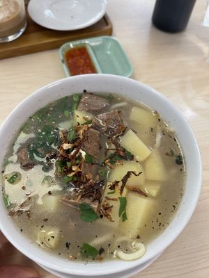 Soto mie  at Media Veggie Pluit in Jakarta