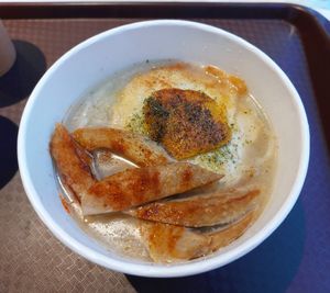 Soup Ramen with Vegan Egg and with Cheerful Spring at Loving Hut 愛家 - Tseuk Luk in Kowloon