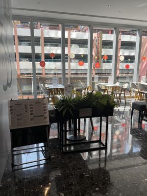 Dining area with views to the city   at Loving Hut 愛家 - Tseuk Luk in Kowloon