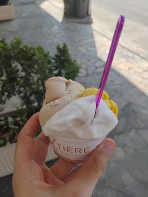 Soy nut, mango, lemon at Gelateria Il Gelatiere in Alba