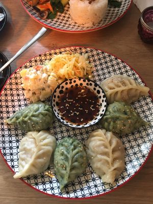 Hausgemachte Dumplings at Veganaa in Berlin