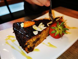 Carrot cake. Verry good. at Veganaa in Berlin
