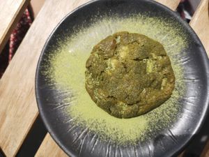 Matcha cookie at Mori Cafe in Paris