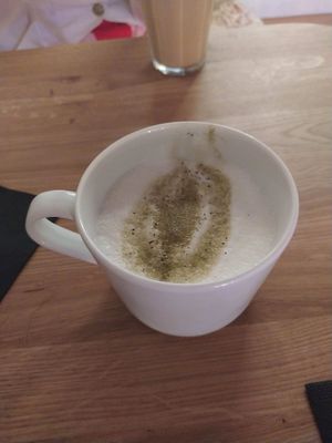 Warm latte. at Mori Cafe in Paris