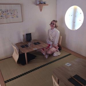 Tatami seating upstairs. at Mori Cafe in Paris