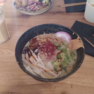 Best ramen in the world, with konjac noodles (gluten free) at Mori Cafe in Paris