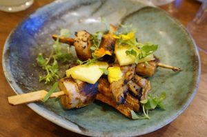 Special Evening Mori x New Wave Tacos: Brochettes de pleurottes at Mori Cafe in Paris