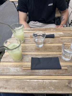 Outside table  at Mori Cafe in Paris