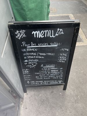 Menu  at Mori Cafe in Paris