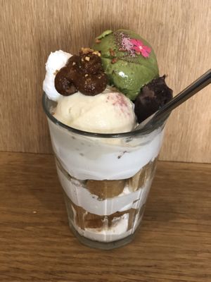 Coupe parfaite (matcha, amazaque)  at Mori Cafe in Paris