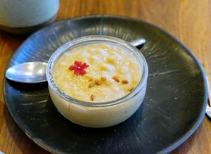 Riz au lait au kinako at Mori Cafe in Paris