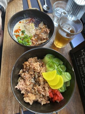 Gyudon and Tantanmen Ramen  at Mori Cafe in Paris