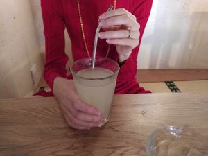 yuzu drink, very good at Mori Cafe in Paris