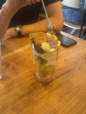 Homemade ice cream (sucre noir D’Okinawa)  at Mori Cafe in Paris