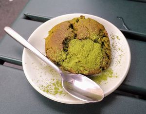 Matcha cookie at Mori Cafe in Paris