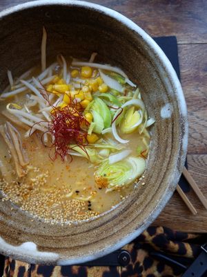 Miso ramen at Mori Cafe in Paris