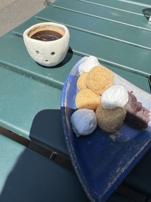 Dango mochi and coffee  at Mori Cafe in Paris
