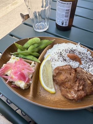 Bento (the seitan chicken is amazing)  at Mori Cafe in Paris