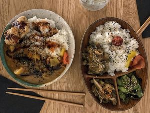 Curry and bento at Mori Cafe in Paris