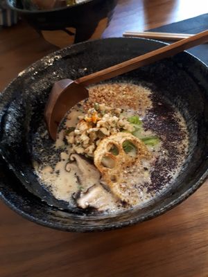 Loaded vegan ramen! at Mori Cafe in Paris