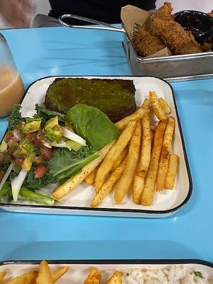 Chimmichurri steak with fries at Planticeria in Panama City