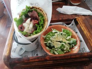 Gyros with salad at Planticeria in Panama City