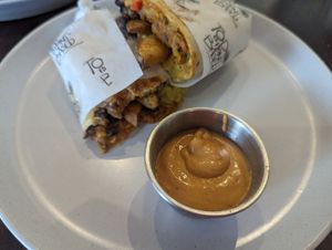 Breakfast burrito at Planticeria in Panama City