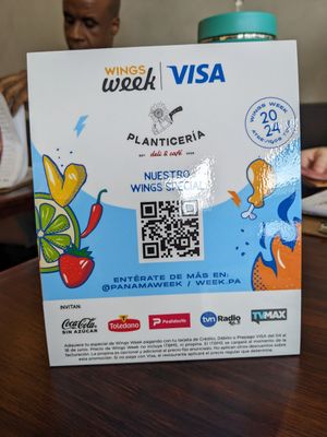 Wings week promo at Planticeria in Panama City