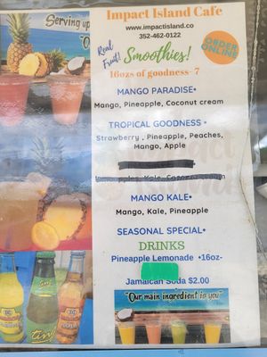 Drinks/smoothies at Impact Island Cafe in Ocala